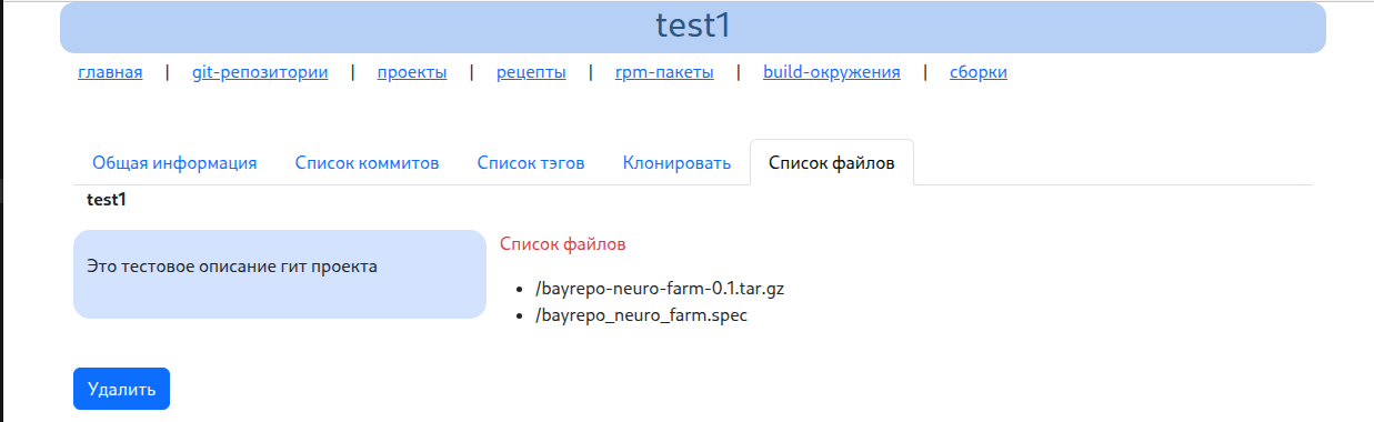 Информация о git репозитории